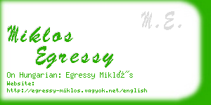 miklos egressy business card